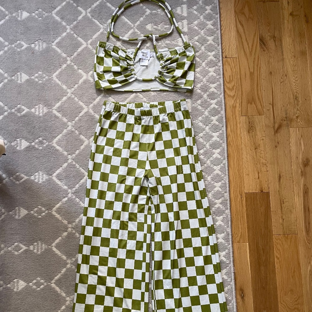 Princess Polly Green Checkerboard Set